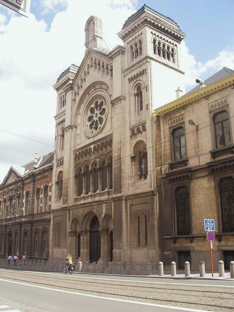 Great Synagogue of Brussels in the city today.