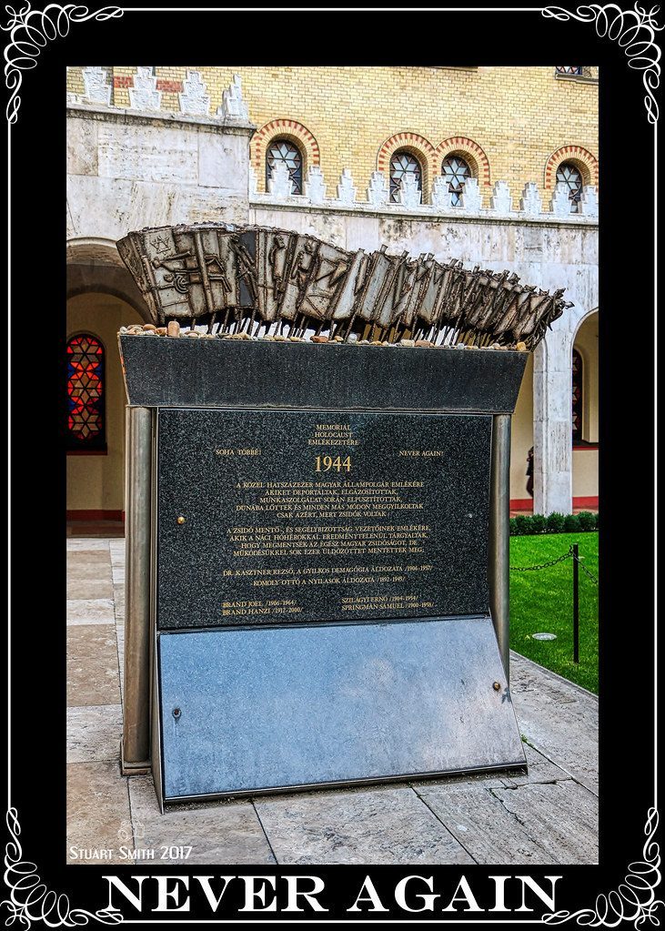 Holocaust memorial outside the Jewish Museum in Budapest, today.
