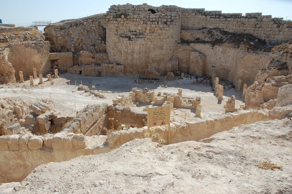 Stone ruins and excavation area at Herodium