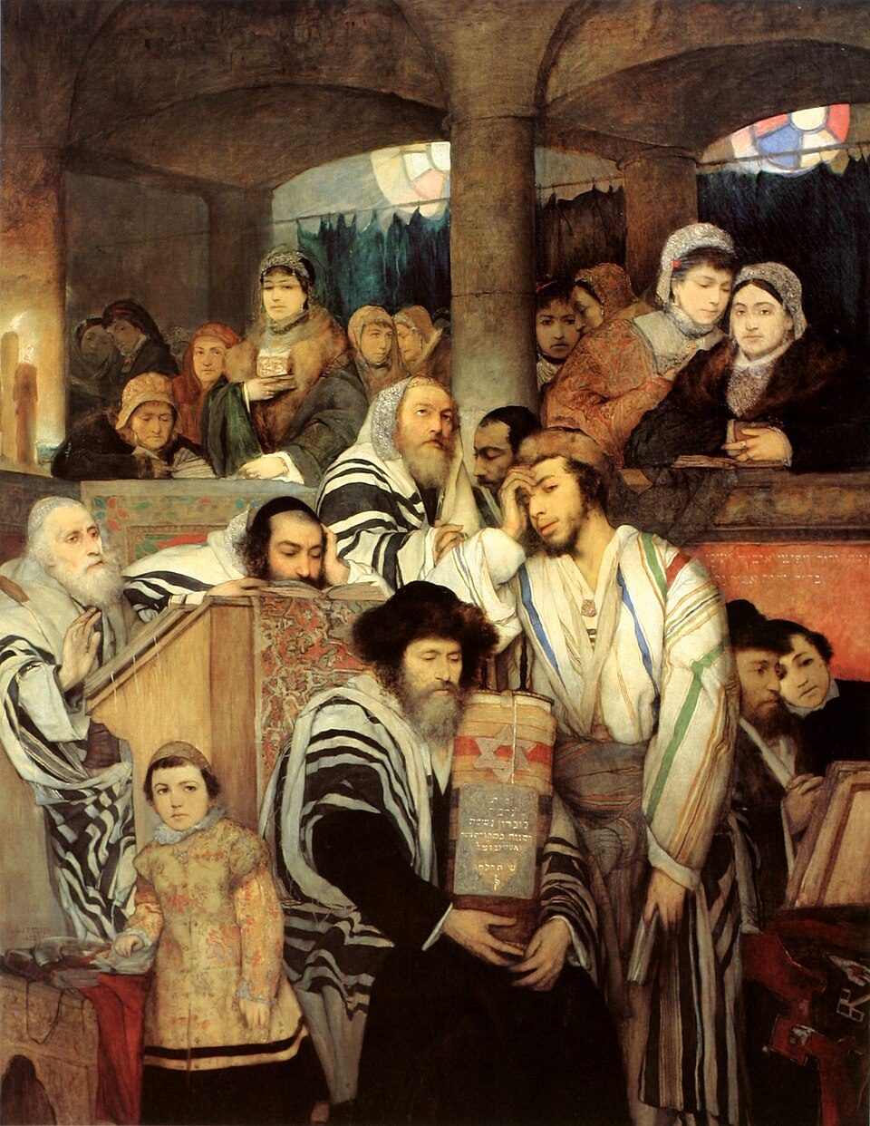 Maurycy Gottlieb's 1878 painting Jews Praying in the Synagogue on Yom Kippur
