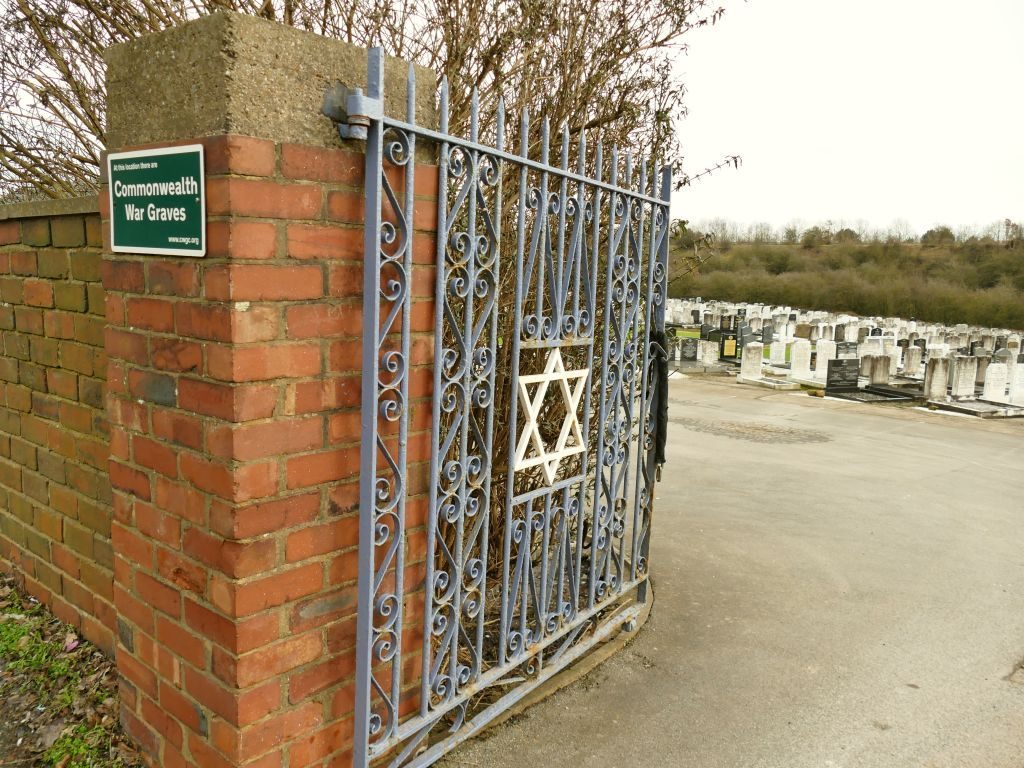 Entrance gate to Leeds Orthodox Jewish Cemetery today.