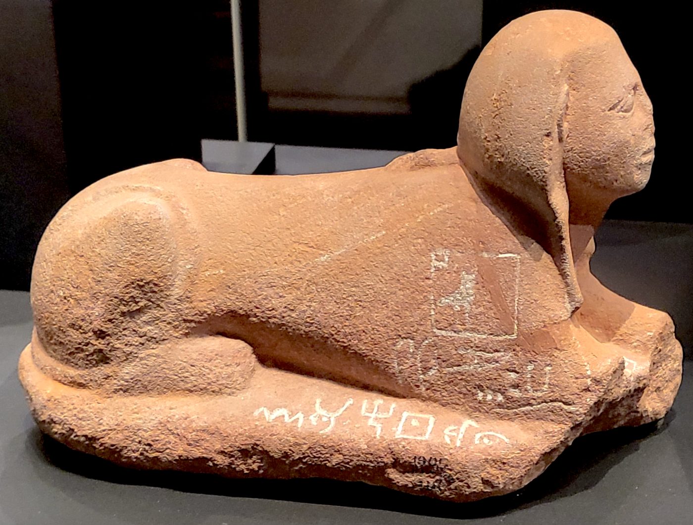 The Serabit sphinx (British Museum EA41748), a small sandstone votive sphinx with a proto-Sinaitic inscription carved into its base, discovered at the turquoise mines of Serabit el-Khadim in Sinai