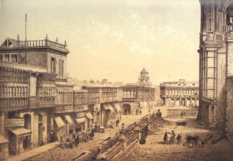 Calle de los Judíos in Lima, 1866.