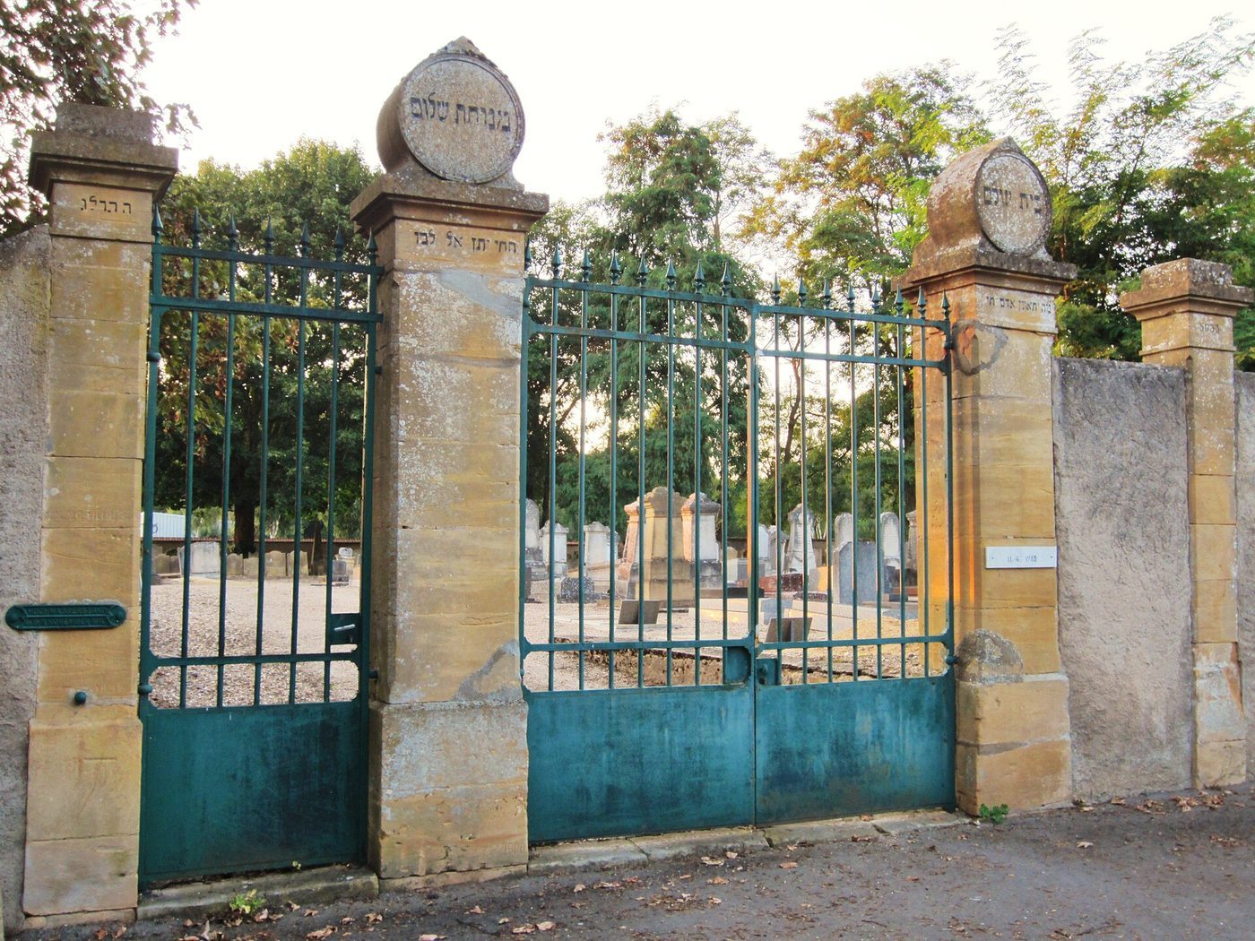 The Jewish cemetery gate at Chambieres in Metz.