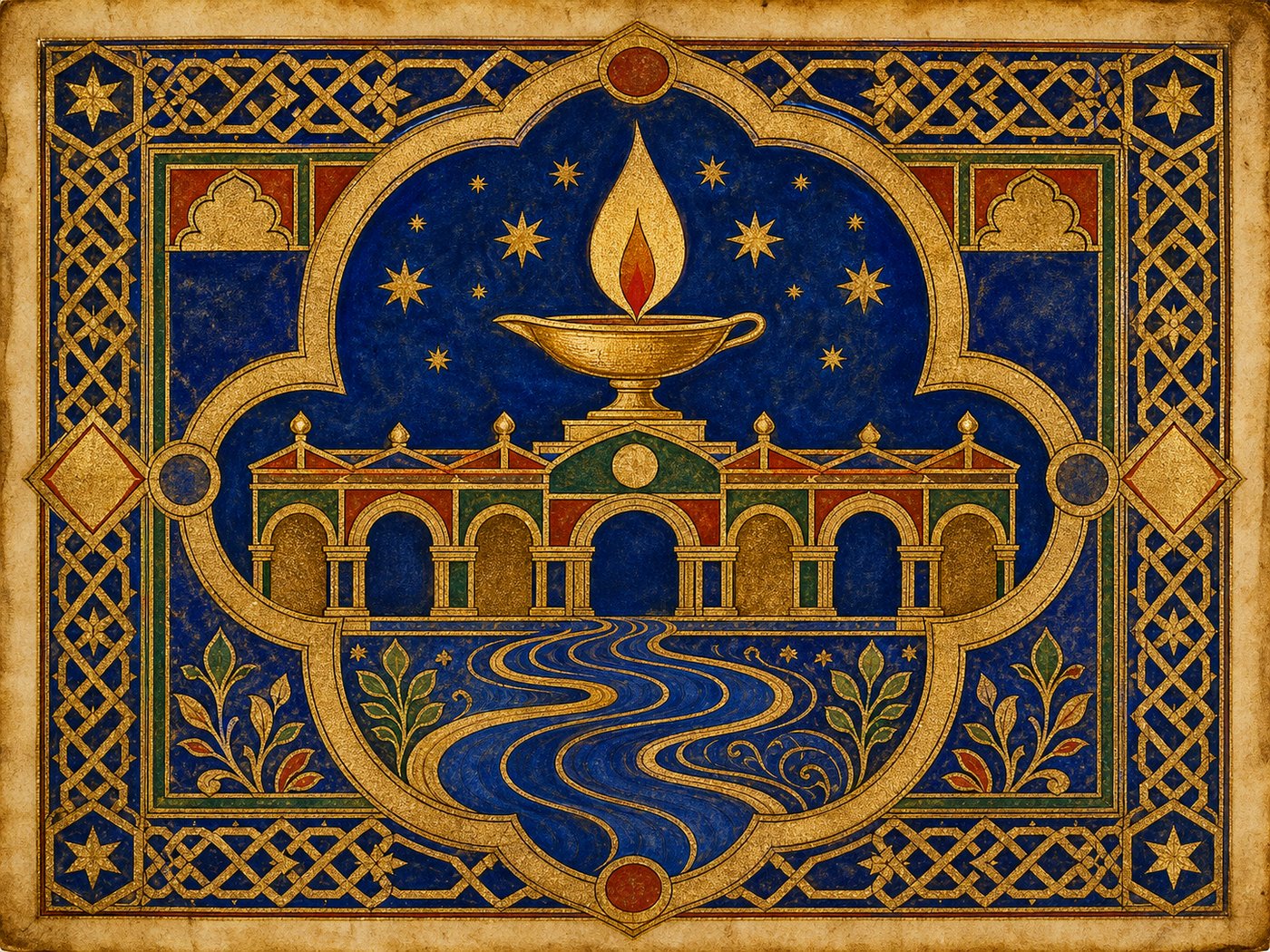 Illuminated-Codex emblem for the founding of the academy at Sura
