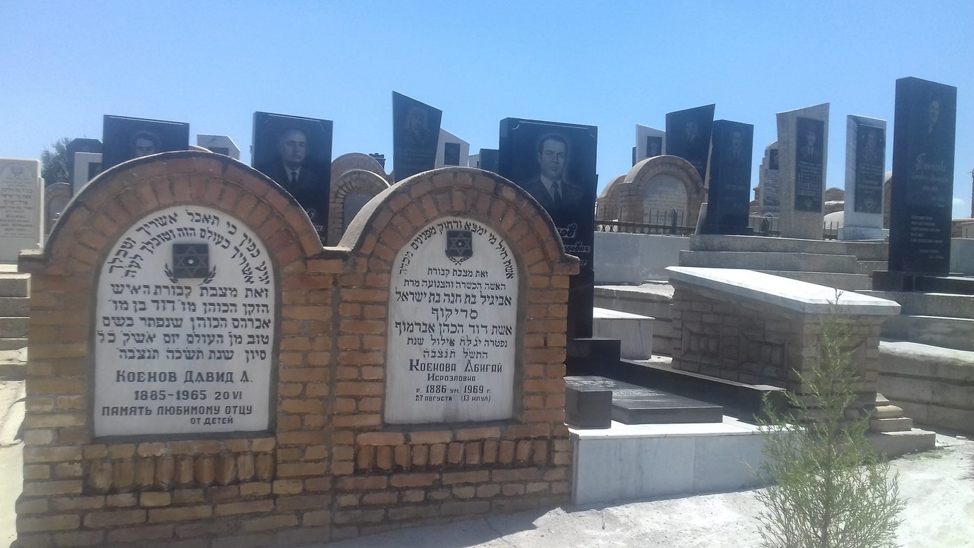 Jewish Cemetery in Samarkand today, with memorial stones in the foreground.