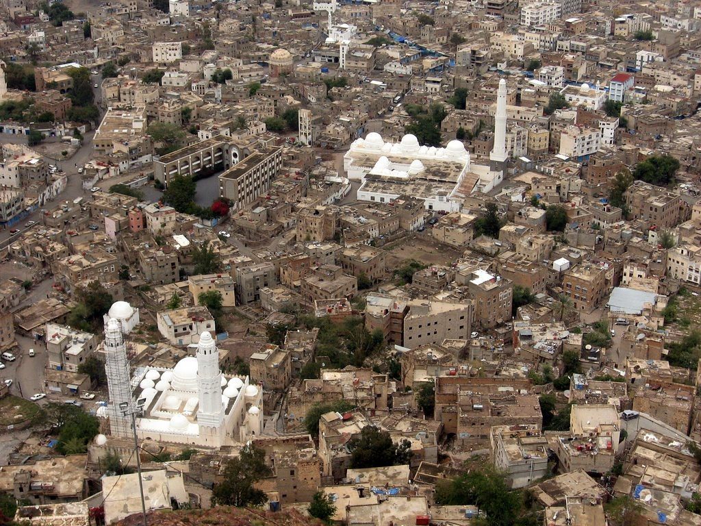 Today, Taizz's old city seen from above, used as city context.