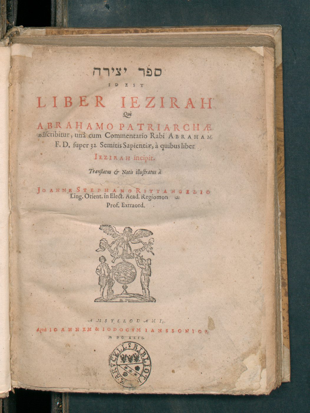 An illuminated manuscript page depicting the Hebrew letters and geometric diagrams associated with the Sefer Yetzirah tradition