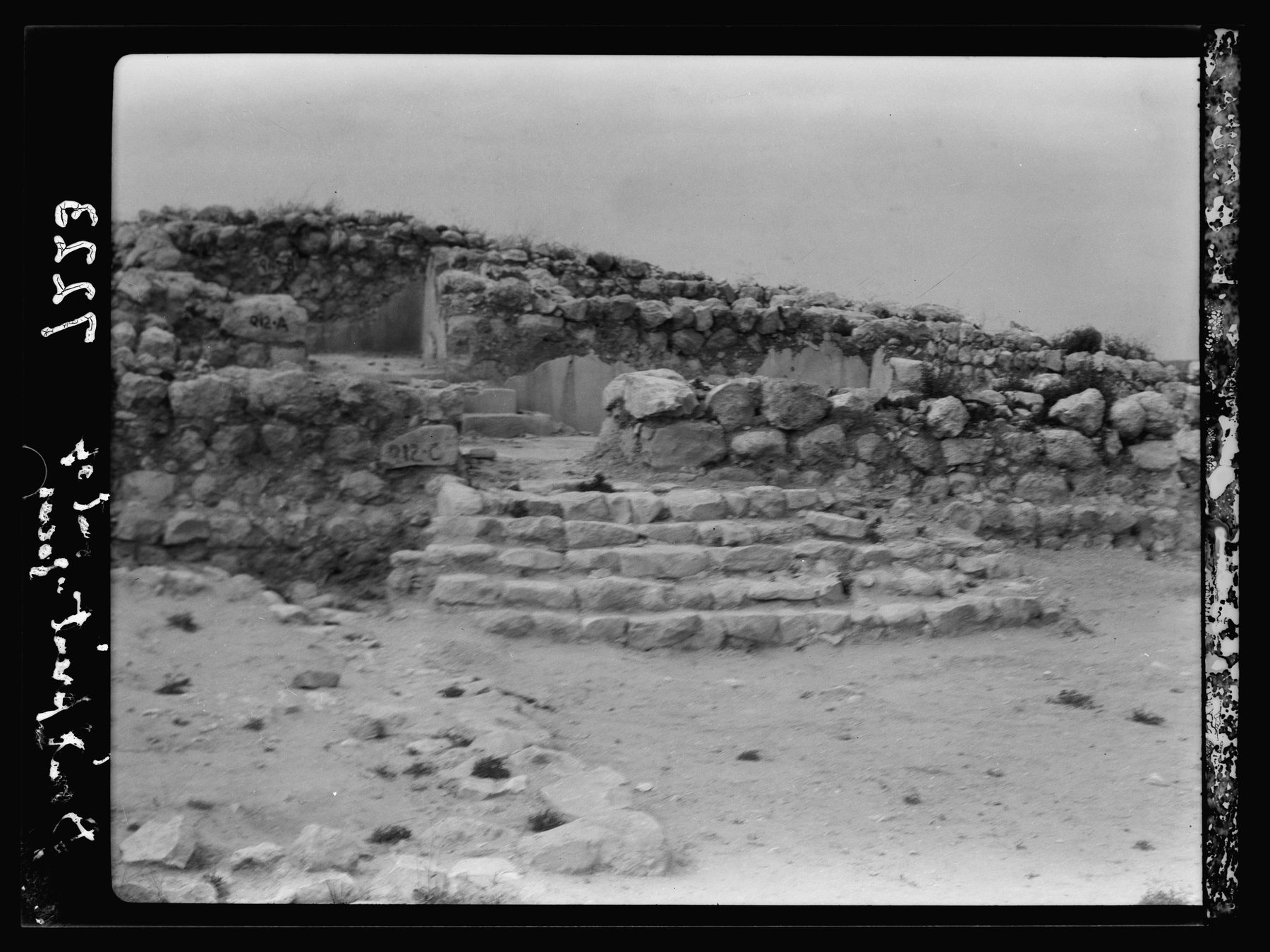 Excavated stone foundations, walls and inner chamber of the Persian-period shrine at Tel Lachish, showing construction remains and floor surfaces
