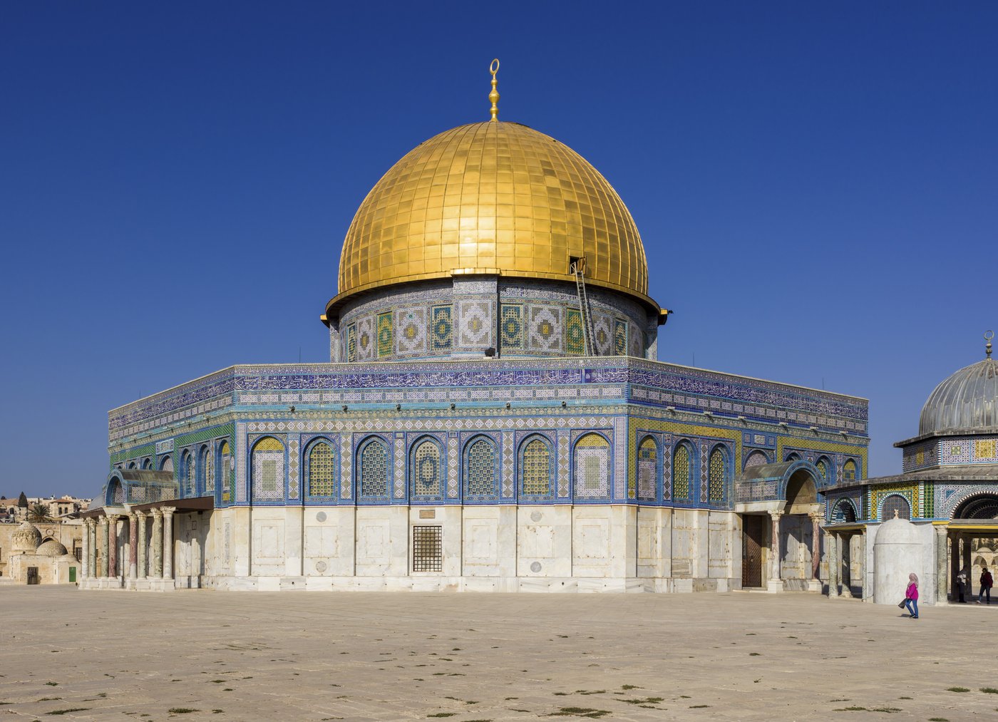 The golden Dome of the Rock on the Temple Mount, Jerusalem.